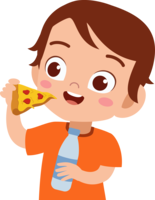 boy eats pizza olm